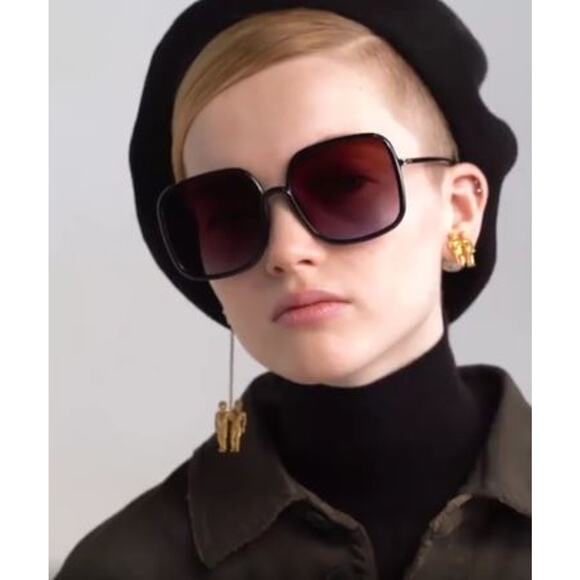 Dior So Stellaire Oversized Gradient Square Sunglasses 807YB Black - Picture 1 of 6